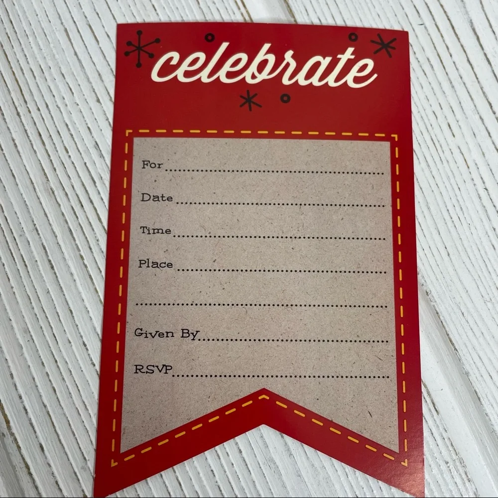 3 Packages Celebrate Party Invitations 8/Pack New Unisex Multicolor Geometric